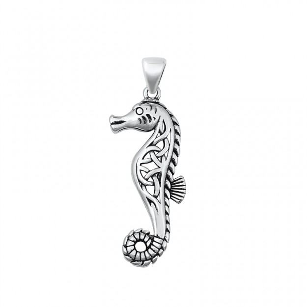 PENDENTIF mixte hippocampe argent 925