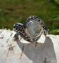 BELLE BAGUE FEMME EN ARGENT 925 ORNEE PIERRE DE LUNE TAILLE 55