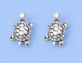 Boucles d'oreilles fille enfant Tortue argent 925