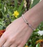 élégant BRACELET JONC TORSADE EN ARGENT 925 ORNE GRENATS