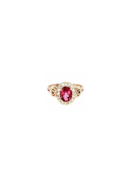 Bague de créateur ornée d'une Topaze rose - TAILLE 5