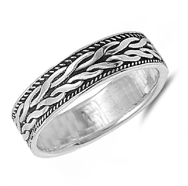 BAGUE MIXTE ARGENT 925 ANNEAU TOURNANT ANTI STRESS