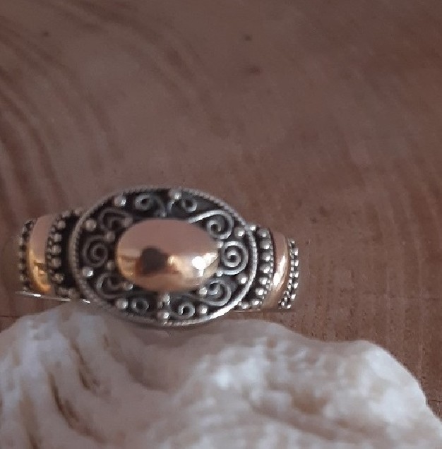 BAGUE 2 Tons argent & Or rose - TAILLE
