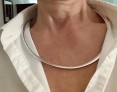 Collier cable maille Omega 6 mm argent 925
