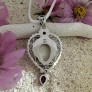 BEAU PENDENTIF EN ARGENT 925 LIBELLULE ORNE GRENAT