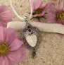BEAU PENDENTIF EN ARGENT 925 LIBELLULE ORNE GRENAT