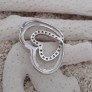 Pendentif 2 Cœurs argent 925 orné de zirconiums