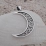 PENDENTIF Croissant de Lune et Cœurs argent 925