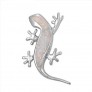 Pendentif Lézard orné d'une Opale blanche en Argent 925