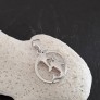 PENDENTIF mixte Médaillon rond Dauphins argent 925