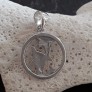 PENDENTIF mixte Médaillon rond Dauphins argent 925
