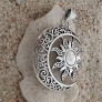 PENDENTIF mixte Lune et soleil argent 925