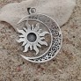 PENDENTIF mixte Lune et soleil argent 925