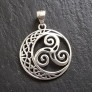 PENDENTIF mixte Médaillon Lune et Triskèle argent 925
