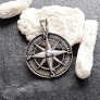 PENDENTIF mixte Médaillon rond Boussole argent 925