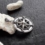 PENDENTIF mixte Médaillon rond Boussole argent 925