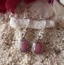 Boucles d oreilles argent 925 & Rhodocrosite rose