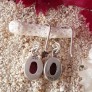 Boucles d oreilles argent 925 & Rhodocrosite rose