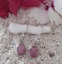 Boucles d oreilles argent 925 & Rhodocrosite rose