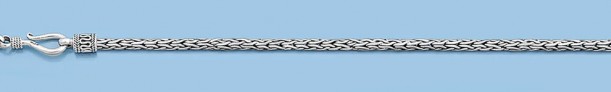Chaine Maille Foxtail Mixte argent 925 Largeur 2 mm - 45 cm