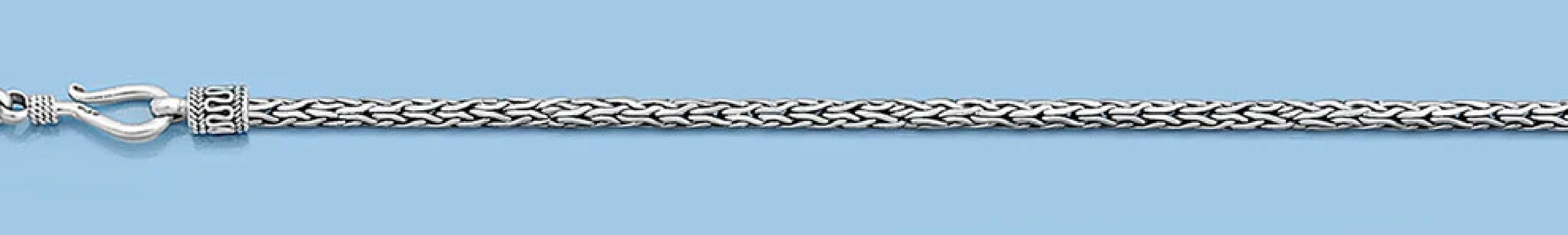 Chaine Maille Foxtail Mixte argent 925 Largeur 2 mm - 45 cm