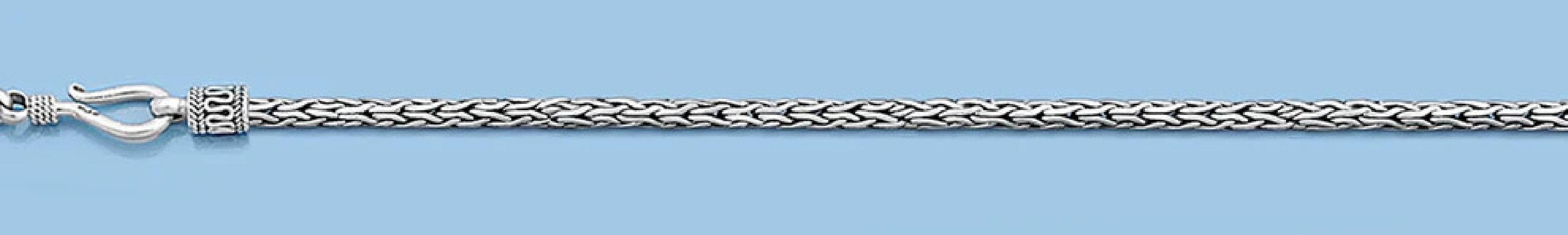 Chaine Maille Foxtail Mixte argent 925 Largeur 2 mm - 45 cm