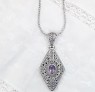 PENDENTIF ORIGINAL EN ARGENT 925 & AMETHYSTE