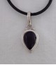 AGNES CREATIONS / JOLI PENDENTIF EN ARGENT 925 ORNE D'UNE AMETHYSTE POIRE