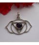 AGNES CREATIONS / PENDENTIF CHAKRA 3e OEIL YOGA REIKI EN ARGENT 925 & AMETHYSTE