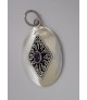 AGNES CREATIONS / BEAU PENDENTIF OVAL EN ARGENT 925 ORNE D'UNE AMETHYSTE