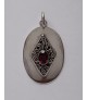 AGNES CREATIONS / BEAU PENDENTIF OVAL EN ARGENT 925 ORNE D'UNE AMETHYSTE