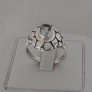 AGNES CREATIONS / BELLE BAGUE FEMME EN ARGENT 925 ORNEE TOPAZE BLEUE TAILLE 56