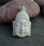 AGNES CREATIONS / PENDENTIF MIXTE VISAGE DE BOUDDHA EN OS SCULPTE MAIN 