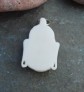 AGNES CREATIONS / PENDENTIF MIXTE VISAGE DE BOUDDHA EN OS SCULPTE MAIN 