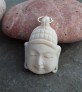 AGNES CREATIONS / PENDENTIF MIXTE VISAGE DE BOUDDHA EN OS SCULPTE MAIN 