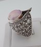 AGNES CREATIONS / SUBLIME BAGUE FEMME EN ARGENT 925 ORNEE PERLE GEANTE TAILLE 59