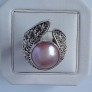 AGNES CREATIONS / SUBLIME BAGUE FEMME EN ARGENT 925 ORNEE PERLE GEANTE TAILLE 59