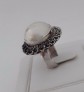 AGNES CREATIONS // BELLE BAGUE FEMME MODE ARGENT 925 & PERLE TAILLE 54