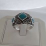 AGNES CREATIONS / BELLE BAGUE FEMME EN ARGENT 925 & TURQUOISE - TAILLE 54-55