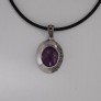  AGNES CREATIONS / JOLI PENDENTIF MEDAILLON ARGENT 925 ORNE BELLE AMETHYSTE