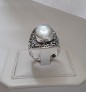 AGNES CREATIONS / BELLE BAGUE FEMME ARGENT 925 ORNEE NACRE NATURELLE TAILLE 58
