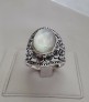 AGNES CREATIONS / BELLE BAGUE FEMME ARGENT 925 ORNEE NACRE NATURELLE TAILLE 58