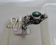 AGNES CREATIONS // BAGUE MODE FEMME SERPENT ARGENT 925 & NACRE ABALONE TAILLE 53