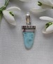 AGNES CREATIONS // Joli Pendentif argent 925 & Pierre fine de Larimar "langue"