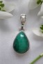  AGNES CREATIONS // Joli Pendentif Femme argent 925 orné d'une Malachite Goutte