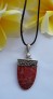 AGNES CREATIONS // JOLI PENDENTIF MODERNE EN ARGENT CORAIL GORGONE & PERLE GRISE