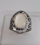 AGNES CREATIONS / BELLE BAGUE FEMME EN ARGENT 925 ORNEE PIERRE DE LUNE TAILLE 53