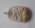 AGNES CREATIONS / PENDENTIF BOUDDHA BOUDDHISTE TIBET YAK EN OS SCULPTE MAIN 