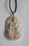 AGNES CREATIONS / PENDENTIF BOUDDHA BOUDDHISTE TIBET YAK EN OS SCULPTE MAIN 