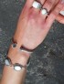 AGNES CREATIONS / BEAU BRACELET FEMME BLANC ARGENT 925 ORNE NACRE NATURELLE